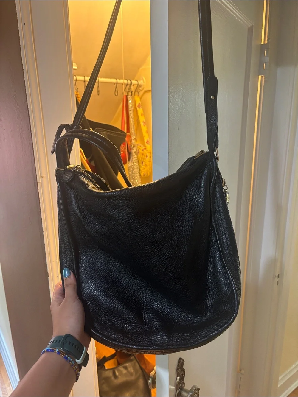 See By Chloe Black Pebbled Leather Shoulder Bag - Sleek Everyday Carry